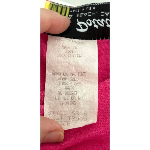 Vtg. Two Potato Tiered Dress Puff 3/4 Sleeves Flowy Boho-Chic Pink Large - Picture 7 of 9